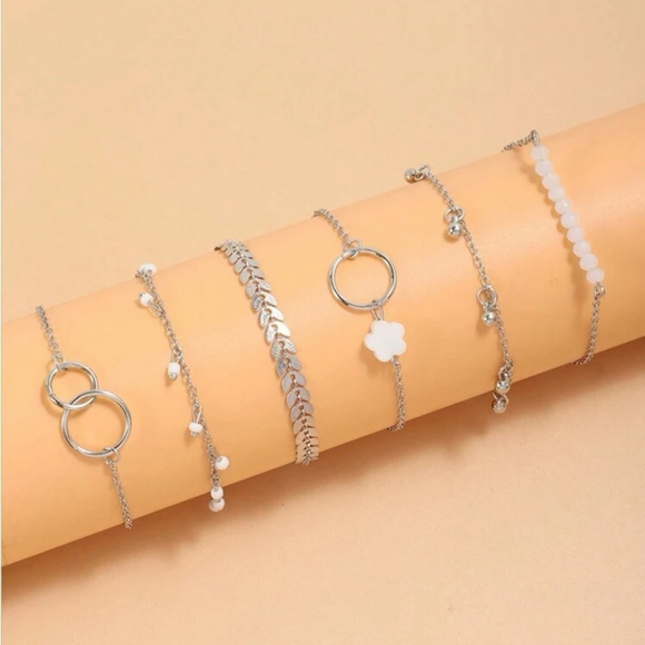 ⚠️Clearance 6 pcs Set Of Silver Bracelets - Picture 2 of 3